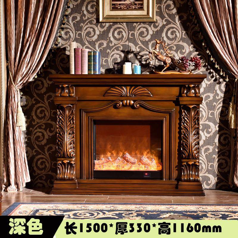 1.5美米欧式炉壁炉电视柜式实木假火家G327色具取暖壁炉白色深壁