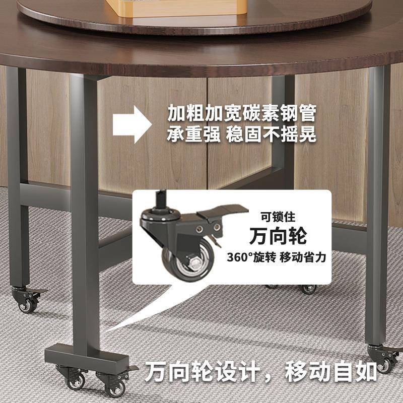实木餐店桌圆桌新中式吃饭66556652子家用酒折桌大饭桌桌商用颗粒