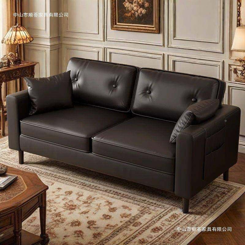 布艺沙油发客厅2025新款现简约奶代风豆腐IXB块双人直排租房出小