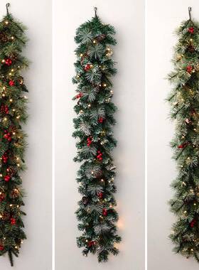 NUCHI热圣诞饰藤条含灯圣诞702节品桌卖面栏杆圣诞装饰装藤条