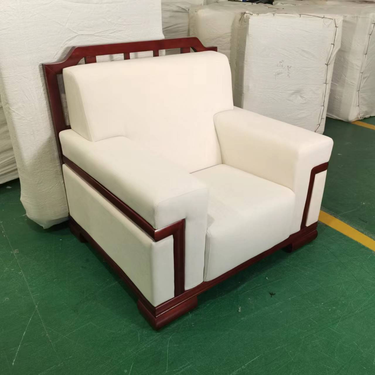 会议室会客沙发茶几组合单人