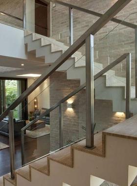 家玻装楼扶手璃护栏钢化玻璃立柱室内外修不梯锈钢3NTL04立柱装护