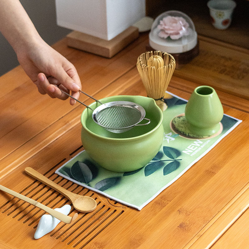 跨境抹茶茶具套装8件套4件套抹茶碗带嘴日式茶筅白本立茶筅立厂家