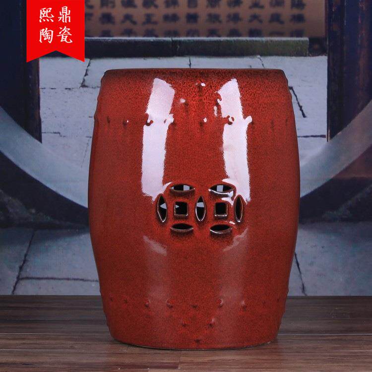 美式乡村换鞋凳陶瓷鼓凳梳妆凳子新中式鼓墩坐墩矮凳圆凳热卖