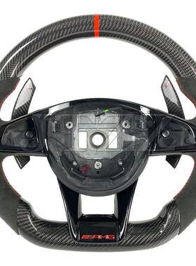 适用于奔驰W205CLA45AMGC63C43E63E53级ECLS级GLEGLC方向盘碳纤维