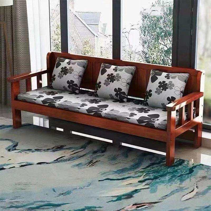 实木沙发组合现代简约小户型阳台卧室客厅三人四人靠背长椅沙发椅