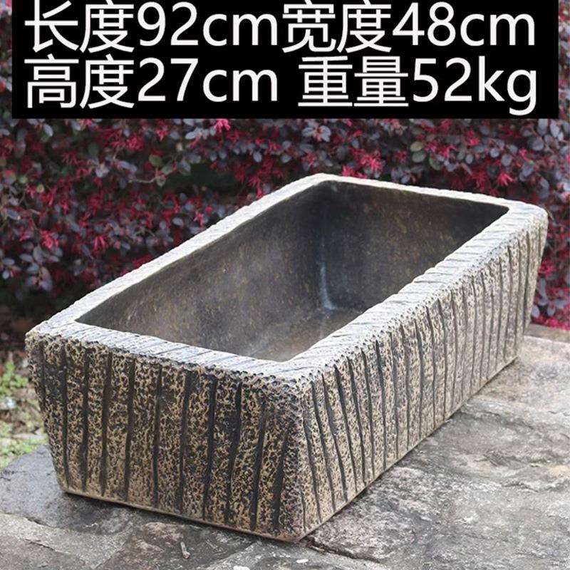 包邮紫砂花盆长方形马槽简约北欧风家居摆设酒店办公室紫砂花盆