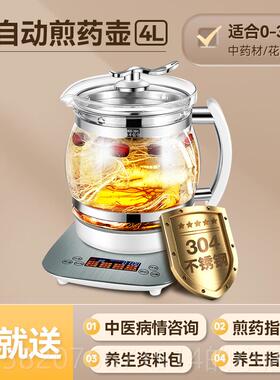 正品2025新款大号中药电煎壶3壶罐升4升熬大容量3L煎药全自动煎中