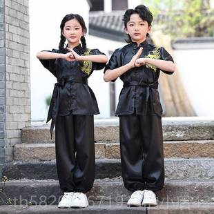 高档六一儿中小学生武表术演服男女童童功夫少儿训练服练表功演出