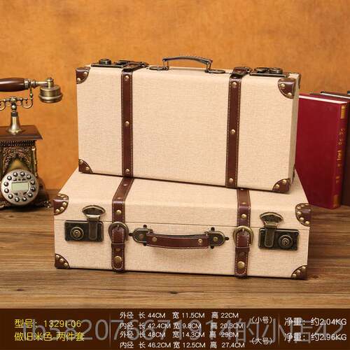 正品欧式复古提收纳箱木质仿古木箱好看皮箱轻子行李箱手展奢示道