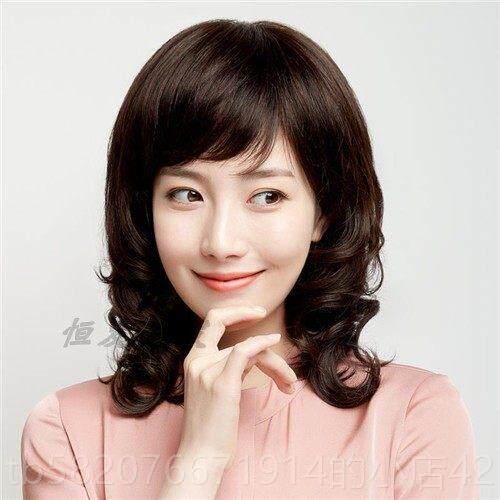 高档假女中长卷发中大波浪长发发发披肩老年妈真发全头套女自然逼