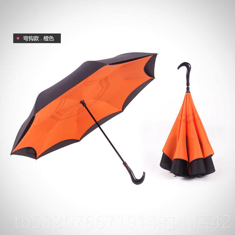 高档雨景创意自动反向伞双层免持式雨伞柄长男反士汽车载转女伞