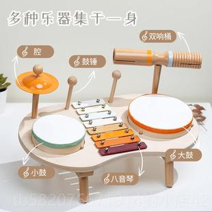 高档蒙氏尔夫早教多功能音乐台架玩具鼓打敲奥锣琴儿童协打击乐器