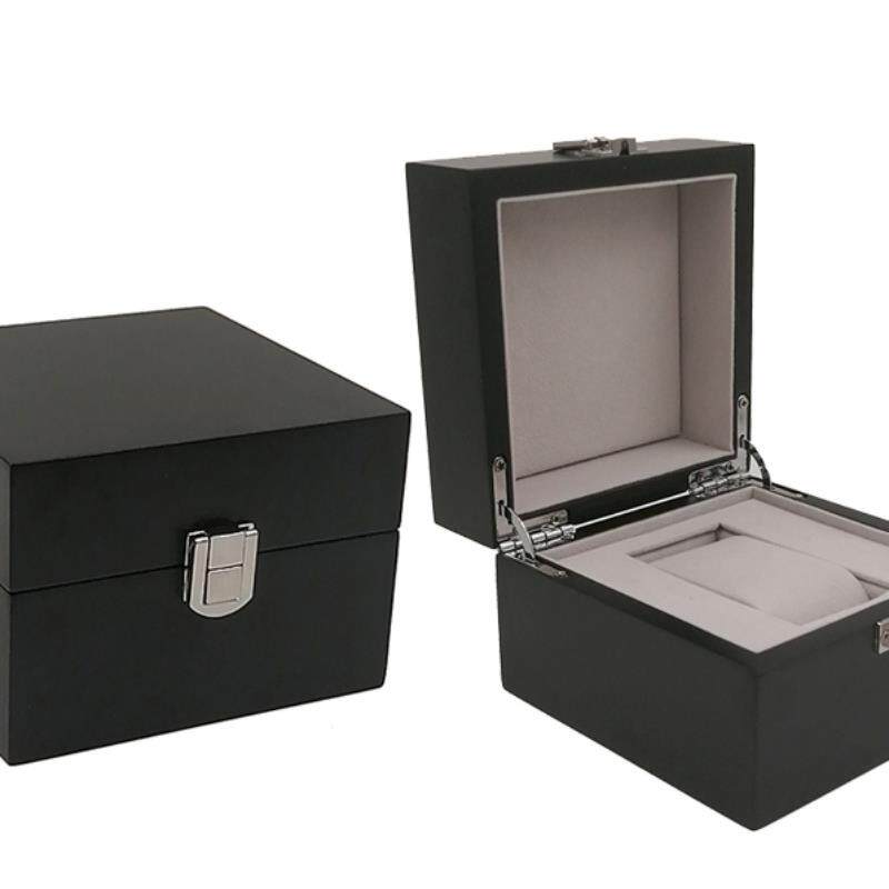 高档木制男收士手表包装礼盒宝名牌黑漆盒盒高端藏木盒珠礼天鹅绒