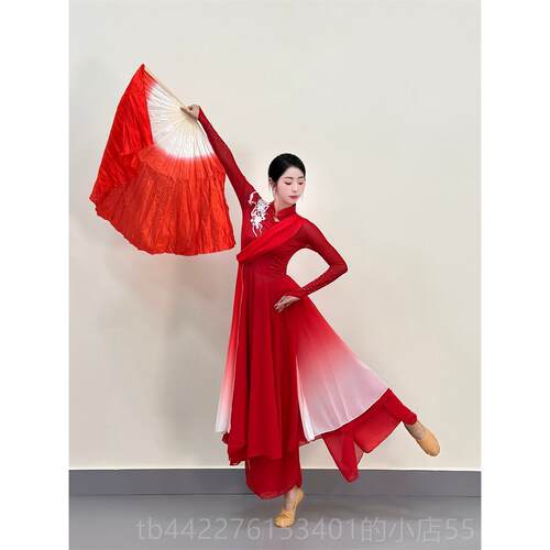 高档褚槿轩雨五 星红旗舞蹈服古舞表演开场扇典子舞飘逸装合唱活