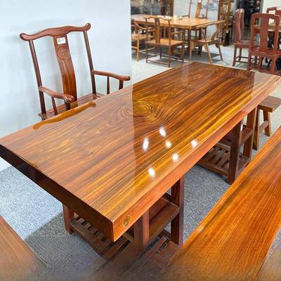 奥肯大板实木原木茶几茶几茶几老板桌餐桌书桌面红木整件清仓