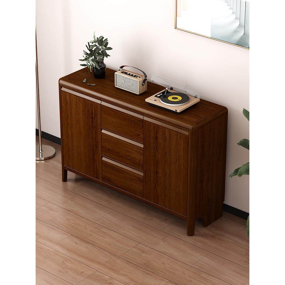 新中式实木餐具柜墙储物柜厨房大容量茶柜客厅彷古风格新侧柜