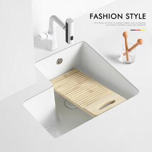 阳台切角陶瓷台下盆墙角异形洗手盆单水槽家用加深洗衣盆洗脸盆水