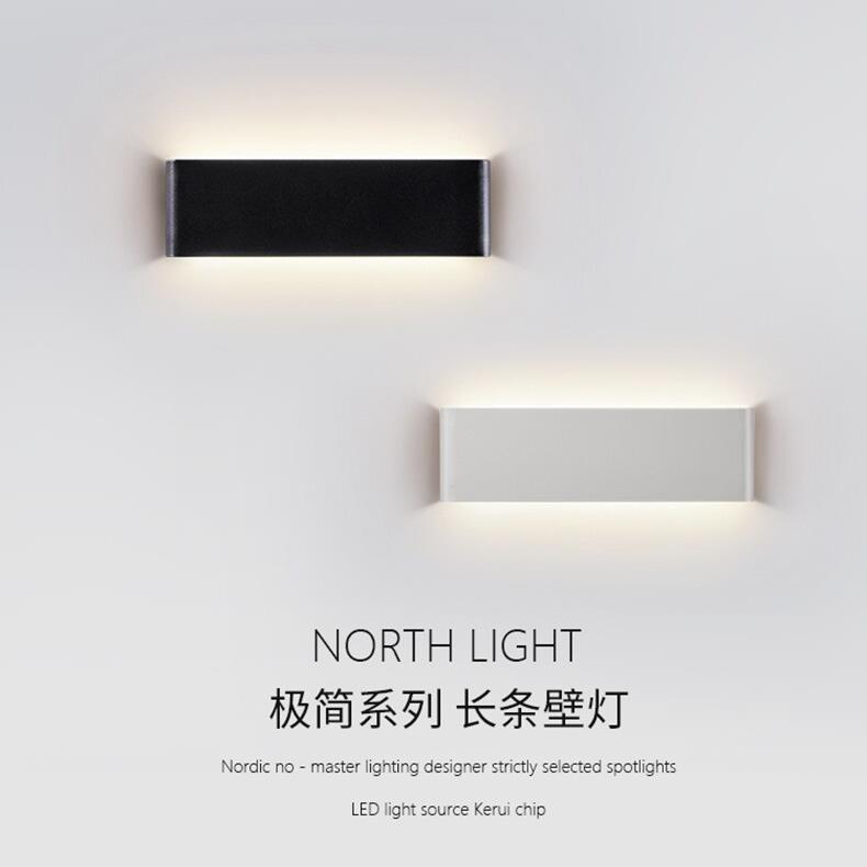 现代铝材长条壁灯简约风格 过道楼梯暖光灯 防水卫浴适用