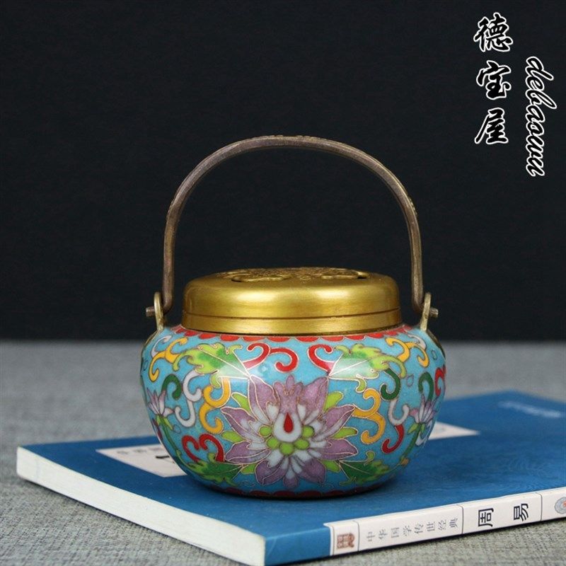 铜暖手炉景泰蓝手炉取暖仿古小手炉烧炭室内盘香炉家用纯铜檀香炉,家居饰品,香薰炉,淘宝优惠券,粉丝福利购,淘宝优惠卷
