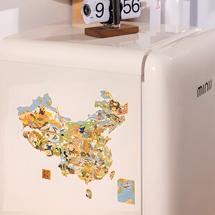 徽章地图款冰箱贴拼图磁力城市纪念徽章2025年新款礼盒装送长辈