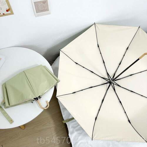 正品黑胶遮阳伞V可携式防晒抗U遮阳伞弯晴钩雨用折叠雨伞定两制lo