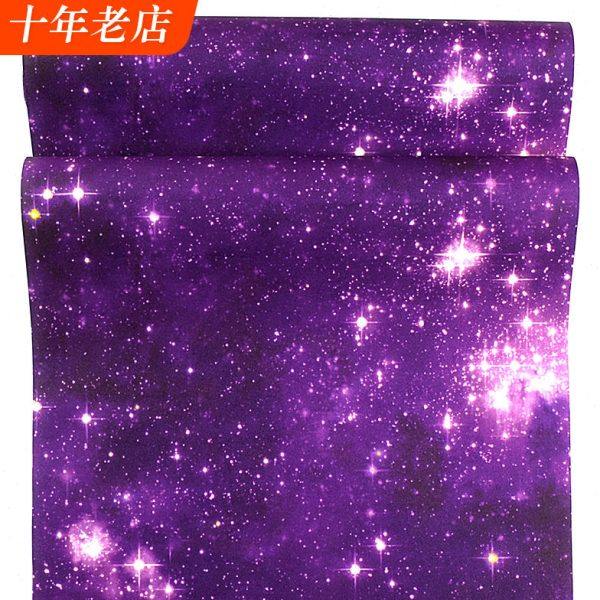 宇宙星空墙纸天花板3d立体卧室星球梦幻图案顶纸吊顶房顶KTV壁纸