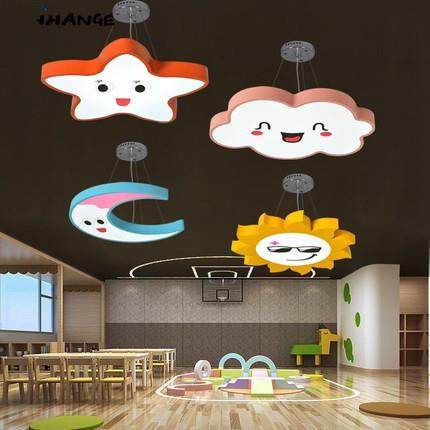 幼儿园吊灯创意太阳云朵星星月亮造型灯早教中心大厅教室过道顶灯