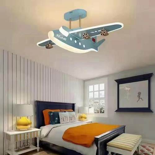 飞机灯儿童房吸顶灯带LED灯男孩房创意卧室幼儿园大房间卡通卧室
