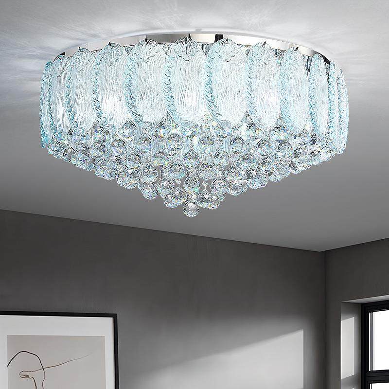 婚房水晶吊灯客厅卧室温馨浪漫琉璃玻璃吸顶灯新款中山不锈钢灯饰