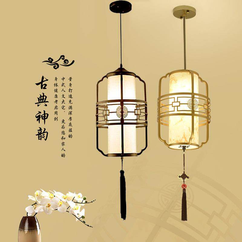 新中式鸟笼子仿古单头灯床头小吊灯复古过道茶室餐厅走廊玄关灯具