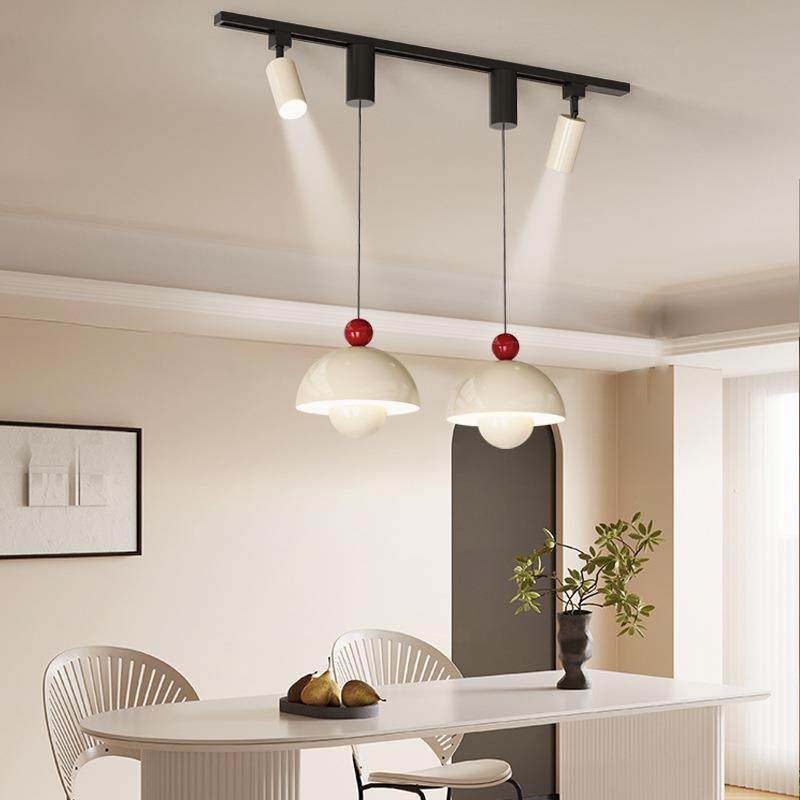 可移动轨道餐厅灯岛台法式奶油风花苞咖啡厅吧台吊灯餐桌前台灯具