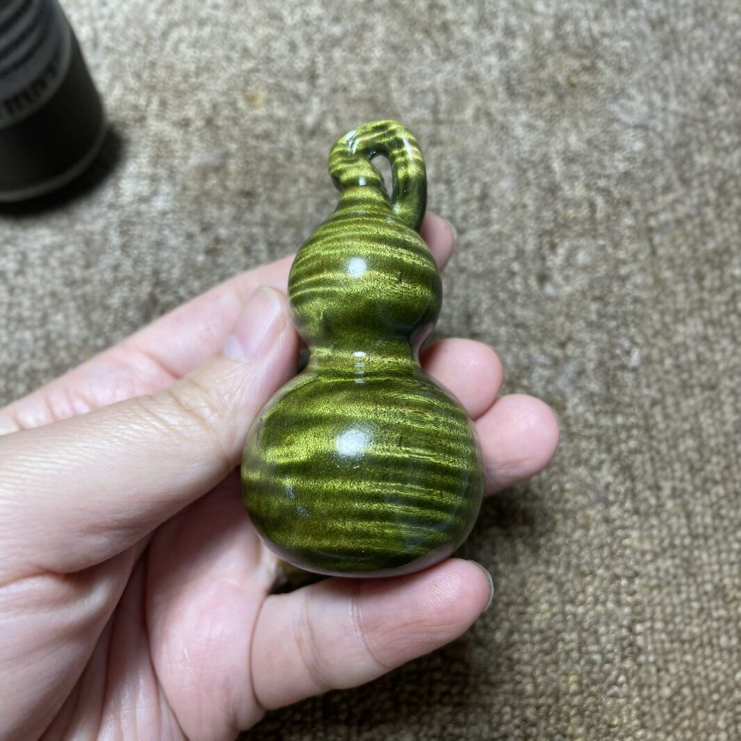 跨境爆款金丝楠木阴沉木满水波纹手把件老料文玩葫芦把把壶盘玩