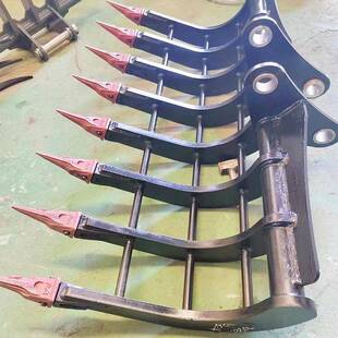 60小挖机前段属具耙子 多种型号加强齿翻地松土农用搂草用耙子