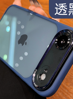 超火新款iphone air透明深蓝色金属镜头适用苹果air手机壳高级感小众相机键全包air版精孔简约appleair巨好看