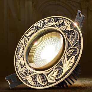 欧式全铜射灯筒灯led射灯3W5Wcob天花全铜美式客厅过道嵌入式灯具