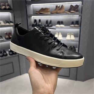 大捡漏街头轻巧男鞋真皮头层牛皮潮流百搭系带休闲鞋柔酷低帮板鞋