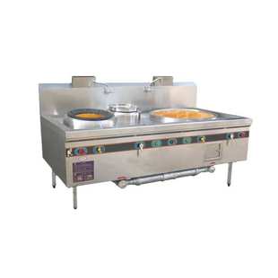 上海厨房设备 双头单尾炒灶 大锅灶 双炒单眼猛火灶 不锈钢猛火灶