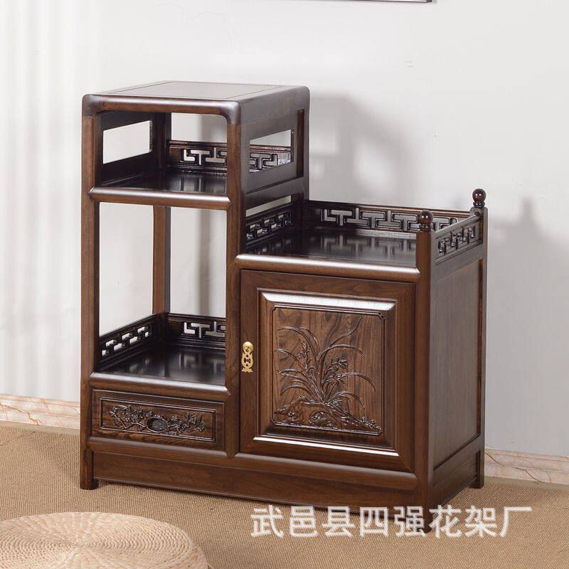 客厅茶水柜老榆木中式茶水台茶水柜实木边柜餐厅酒水柜置物柜简约