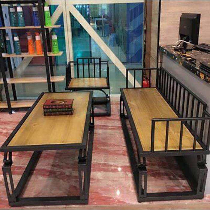 啡实木铁艺沙桌椅组合套发装TX990咖店奶茶店餐厅卡座扶手西沙发