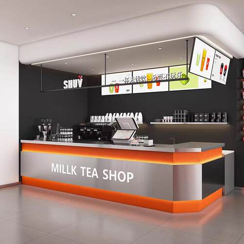 吧台台茶接待台不锈钢餐饮前店烧烤奶店咖银啡店酒吧简约现886收