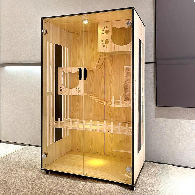 猫笼子批发宠物柜超豪华高档实木别墅舍屋家用商用室内猫窝柜子