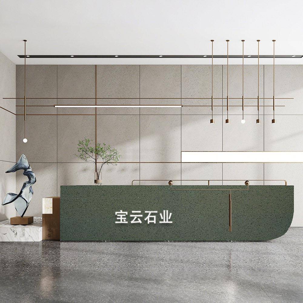 人造石有机水磨石石头森林灰背景墙台面地面大理石酒店墙面地砖