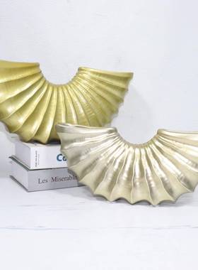 简创意饰艺术家居客厅装品树脂何摆件样板房间售几楼处玄约贝壳花