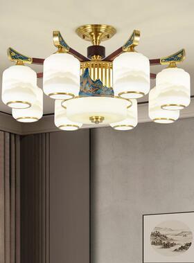 新中式吊灯18256全铜实木客厅简中餐约大气中国风高端别式墅厅吸