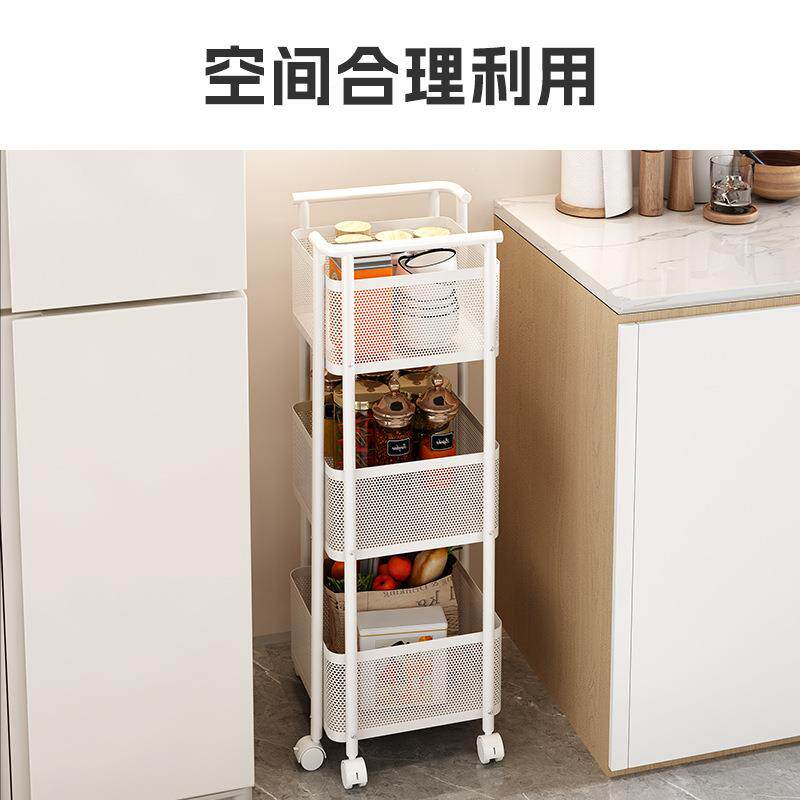 厨房式蔬菜旋置物架落地多层夹缝物储架办公室收转纳架厨房方形置