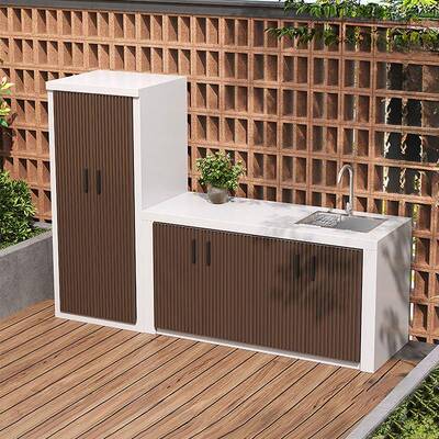 户庭院台操作储物柜池组合42265别墅室外洗手台盆一体简约岩外板