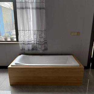 亚57克.力形嵌入式网红加厚浴缸洗方澡1.5米17米1.6米单人浴缸浴