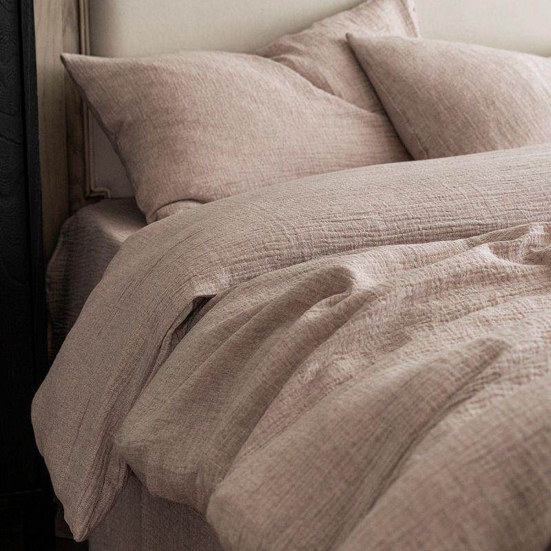 IDQ日式素色棉床麻双层用纱四件套全亚麻被套床单笠民宿棉床上品