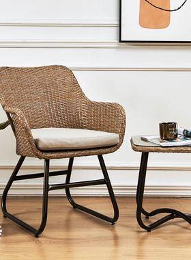 阳台小桌椅藤三件套户外休椅闲组53933合创意室花外园台室内桌椅